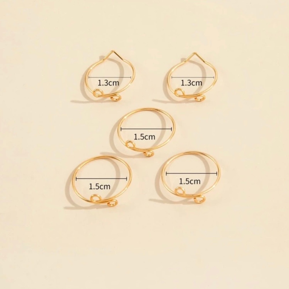 5pcs Gold Minimalist Rings - Picture 2 of 2